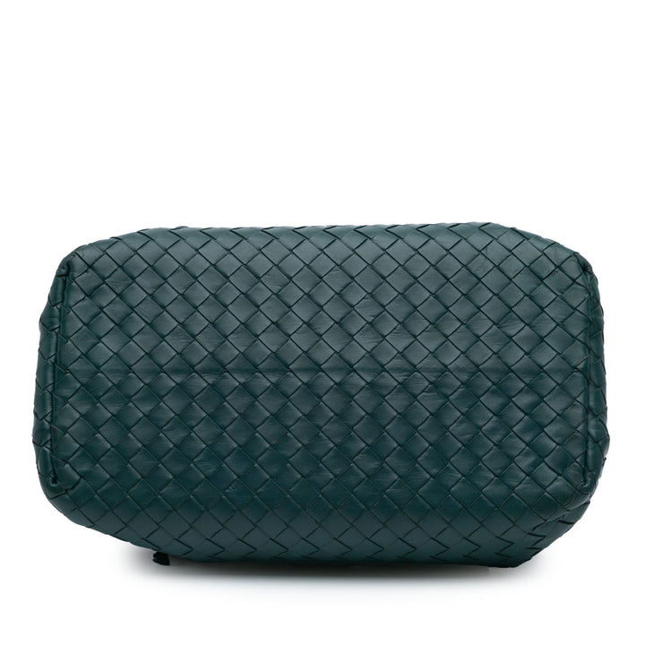 Mini Nappa Intrecciato Roma Satchel Green - Gaby Paris