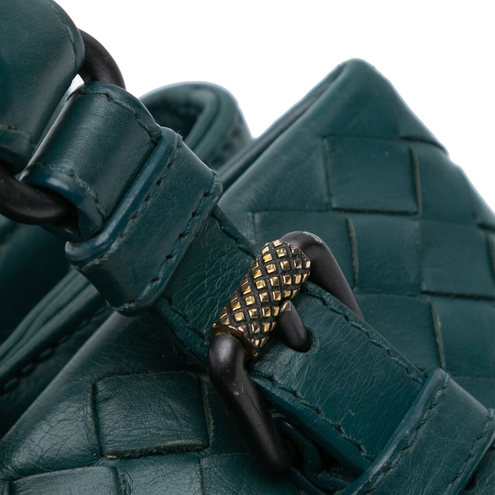 Mini Nappa Intrecciato Roma Satchel Green - Gaby Paris