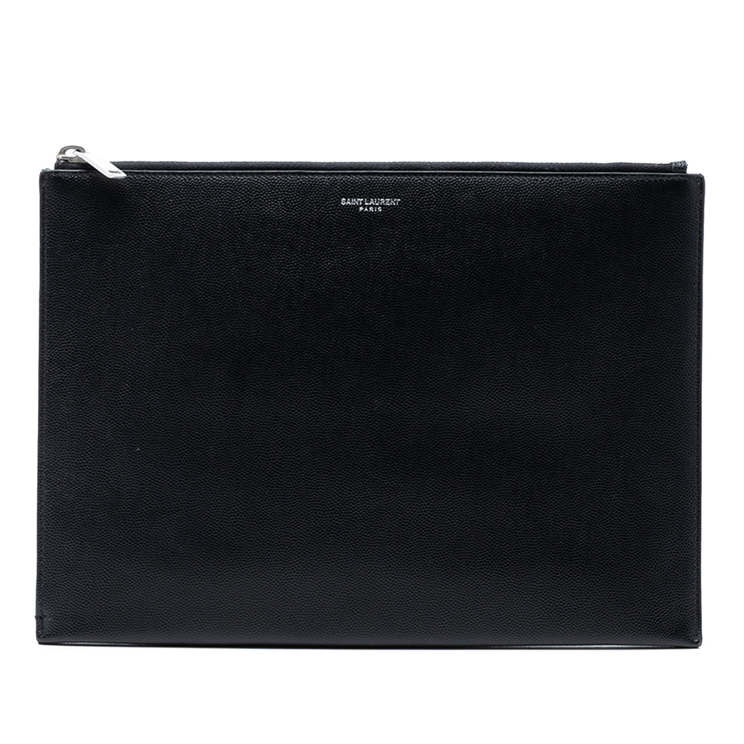 Saint Laurent Grained Cuir Zip Pochette
