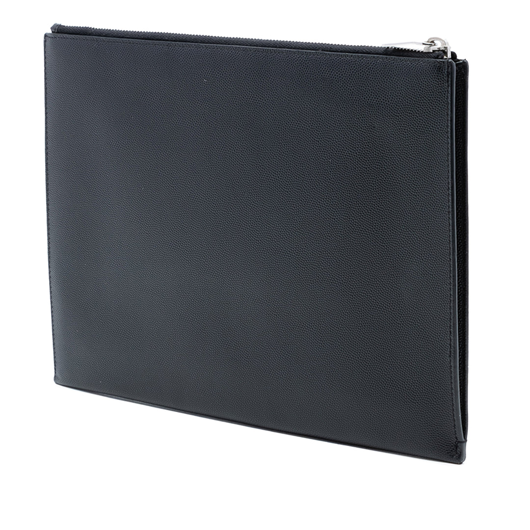 Saint Laurent Grained Cuir Zip Pochette