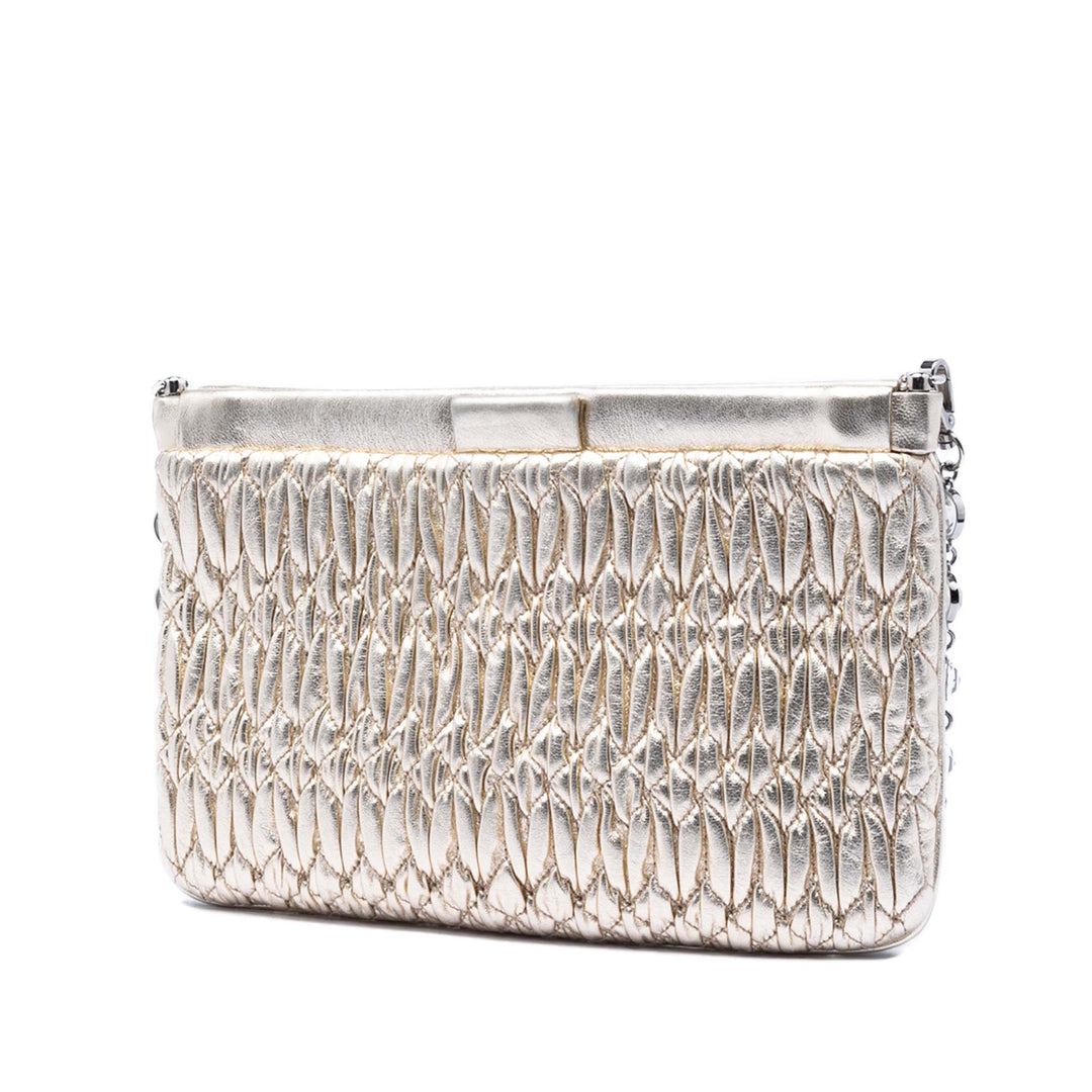 Miu Miu Matelasse Nappa Frame Cristal Chain Sac bandoulière