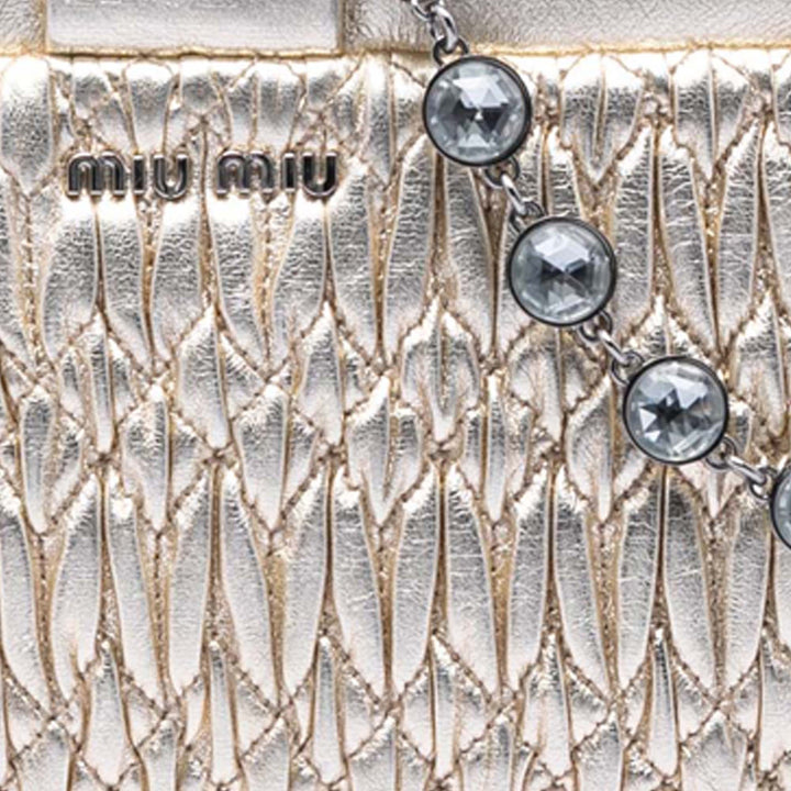 Miu Miu Matelasse Nappa Frame Cristal Chain Sac bandoulière