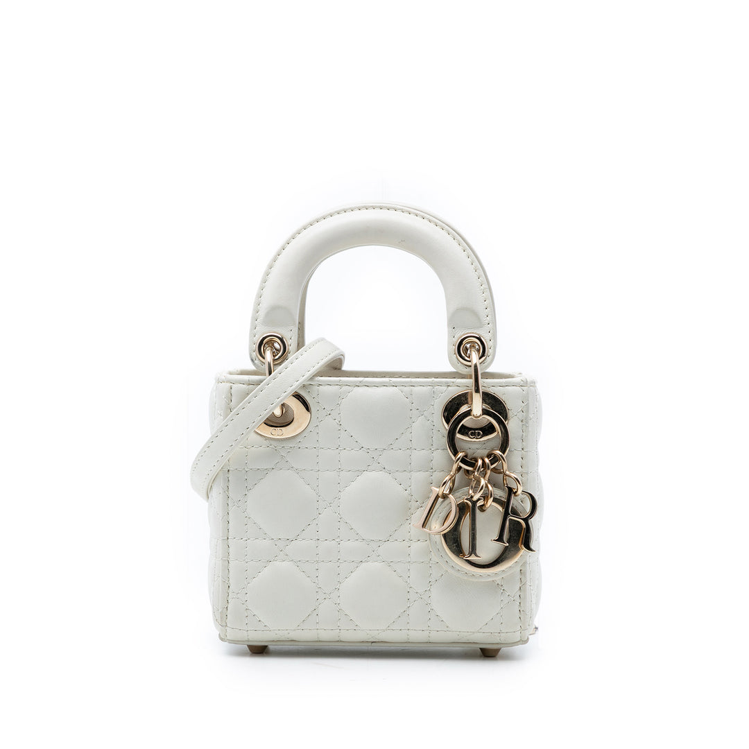 Dior Lady Dior Cannage Micro Cuir d'agneau
