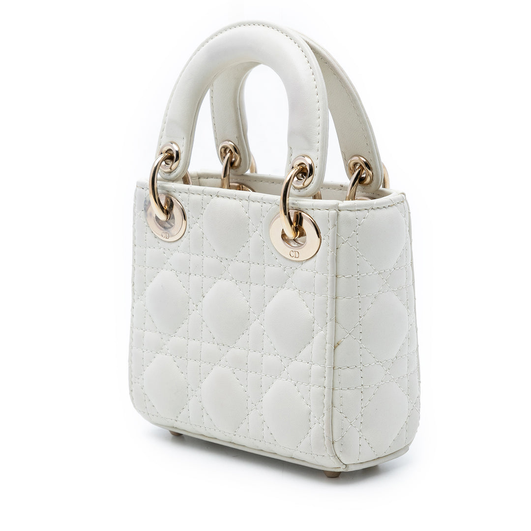 Dior Lady Dior Cannage Micro Cuir d'agneau