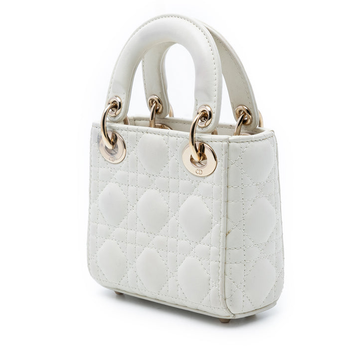 Dior Lady Dior Cannage Micro Cuir d'agneau