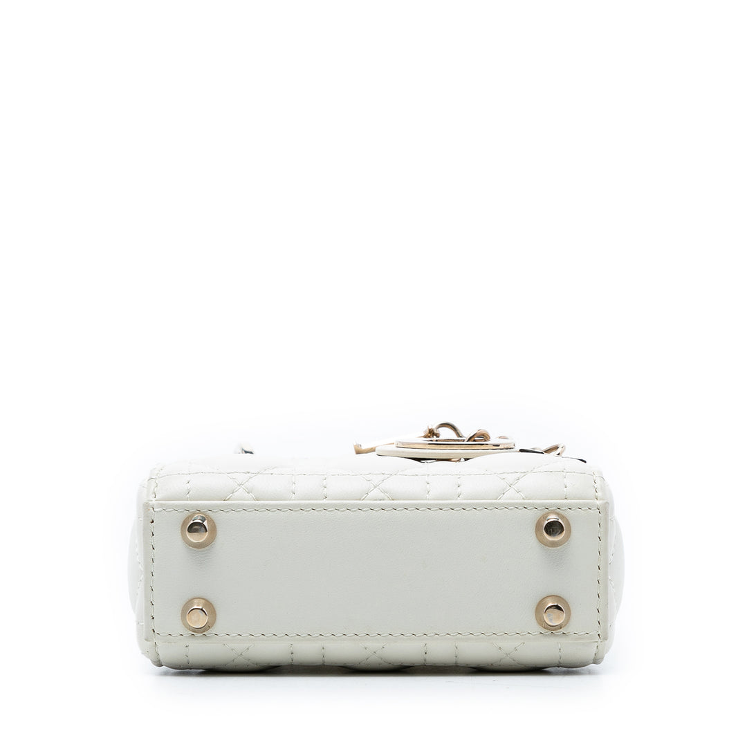 Dior Lady Dior Cannage Micro Cuir d'agneau