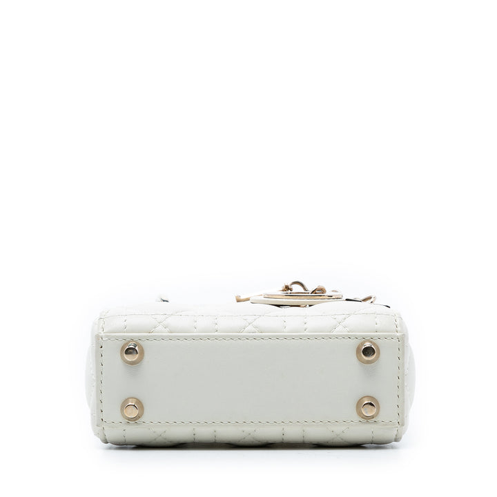 Dior Lady Dior Cannage Micro Cuir d'agneau