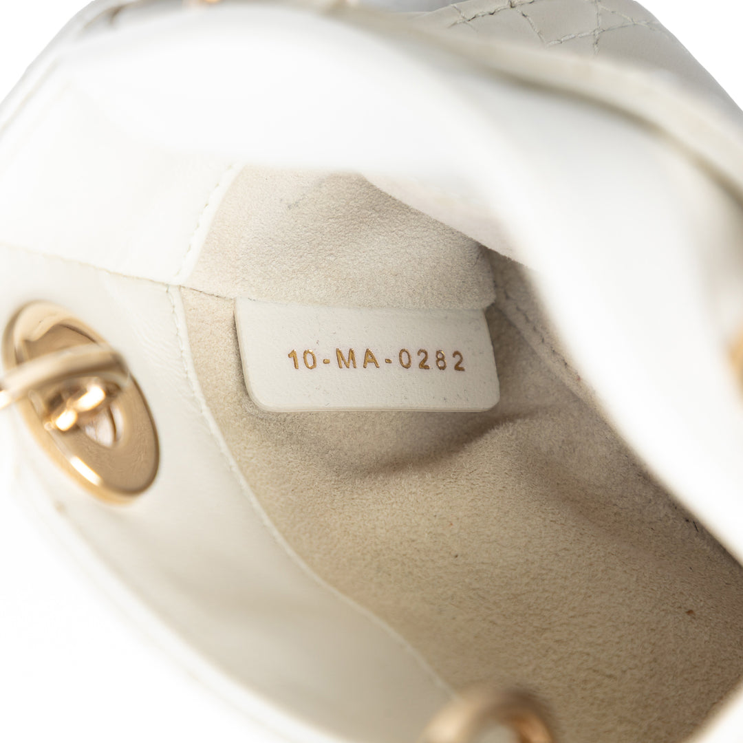 Dior Lady Dior Cannage Micro Cuir d'agneau