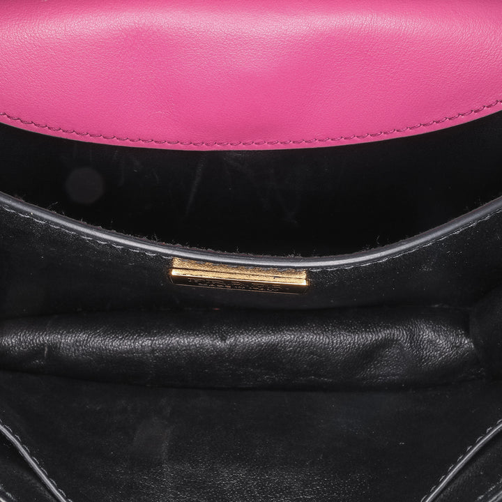 Saffiano Trimmed City Calf Cahier Crossbody Pink - Gaby Paris