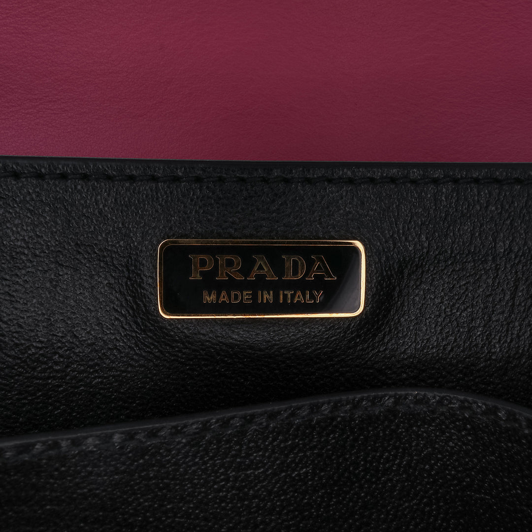 Saffiano Trimmed City Calf Cahier Crossbody Pink - Gaby Paris
