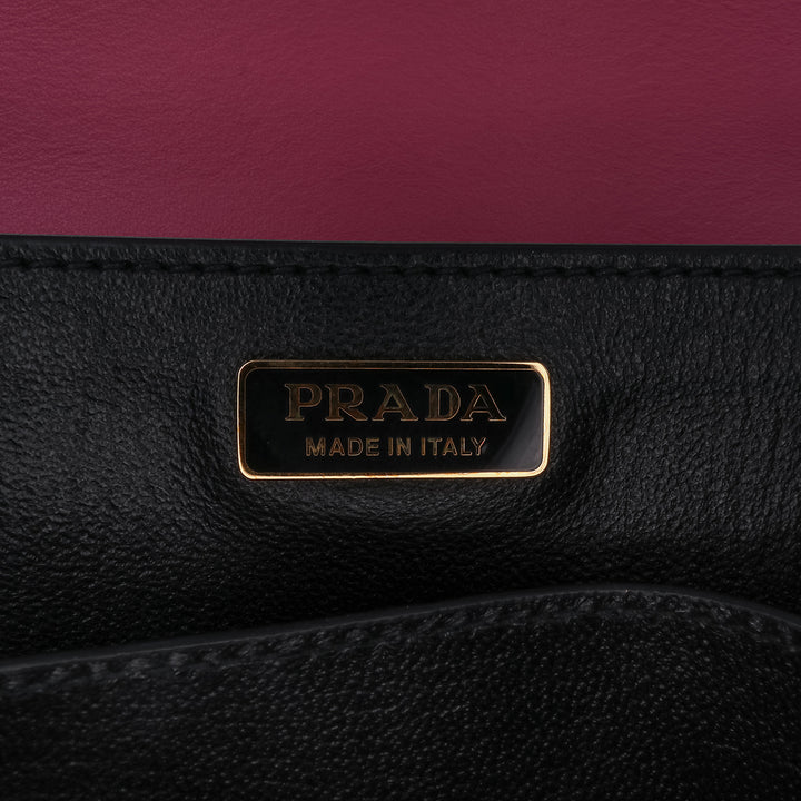 Saffiano Trimmed City Calf Cahier Crossbody Pink - Gaby Paris