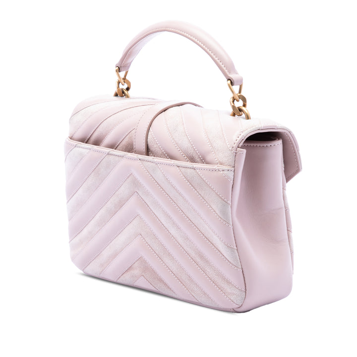 Saint Laurent Medium Cuir de veau et Daim Chevron Monogram College Sac