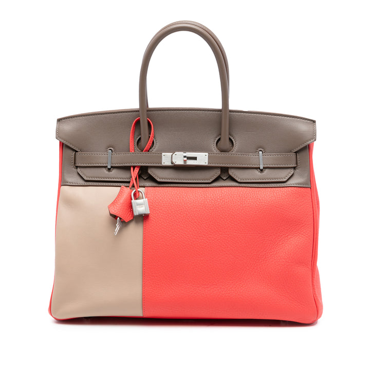 Hermès Tricolor Clemence et Swift Birkin Cascade Retourne 35
