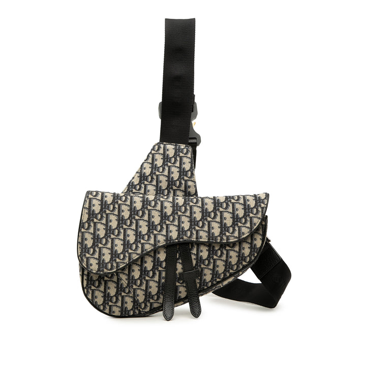 Dior Oblique Toile Saddle Sac porté croisé