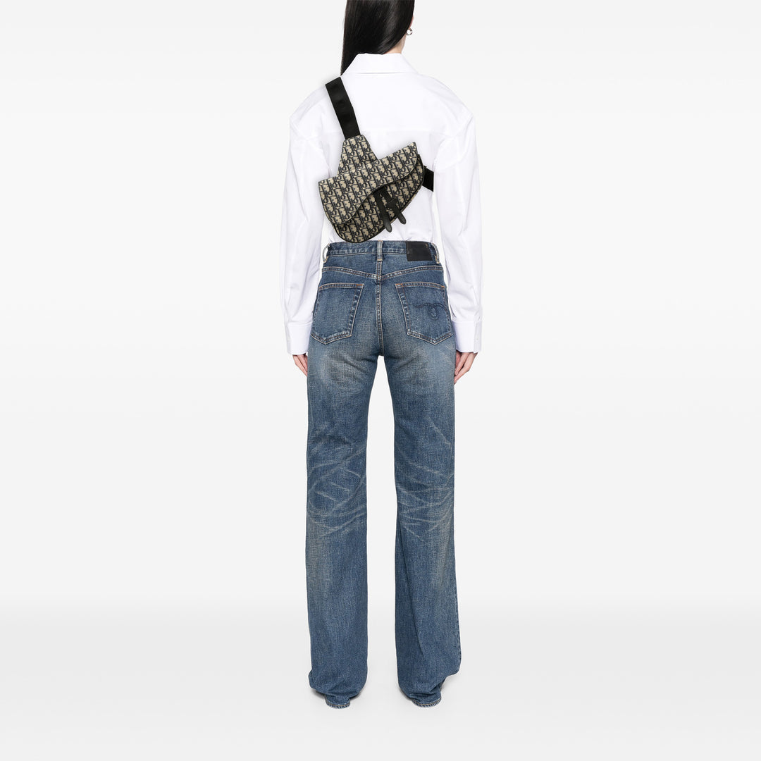 Dior Oblique Toile Saddle Sac porté croisé