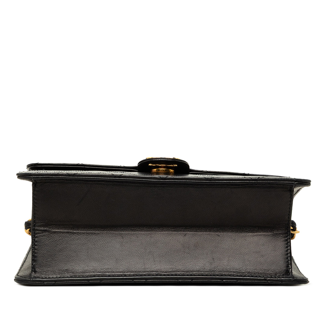 Chanel CC Matelassé Rabat simple Petit Cuir d'agneau Noir – vue 3 – GABY PARIS