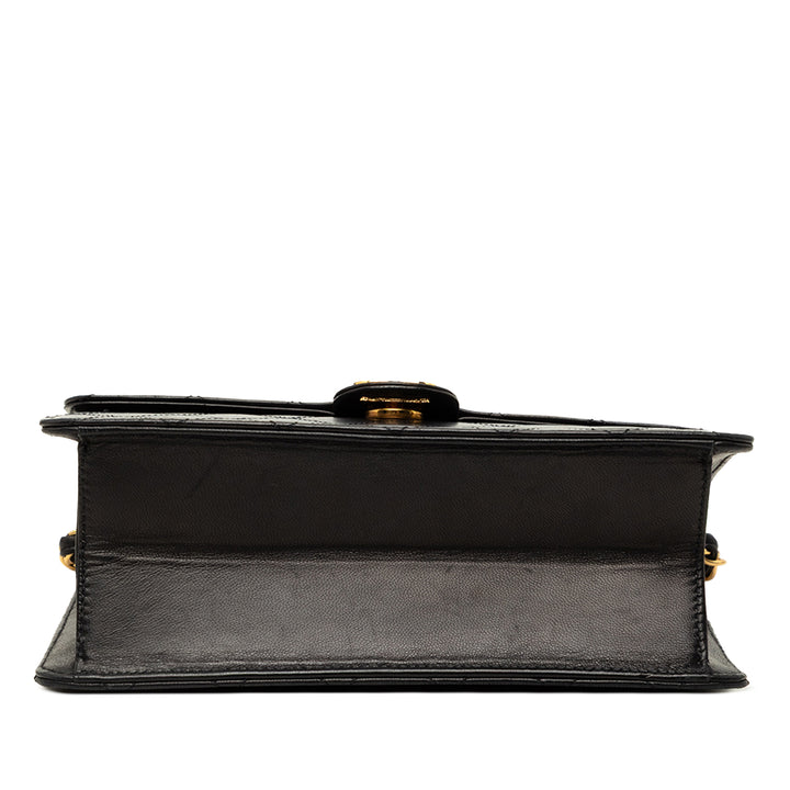 Chanel CC Matelassé Rabat simple Petit Cuir d'agneau Noir – vue 3 – GABY PARIS