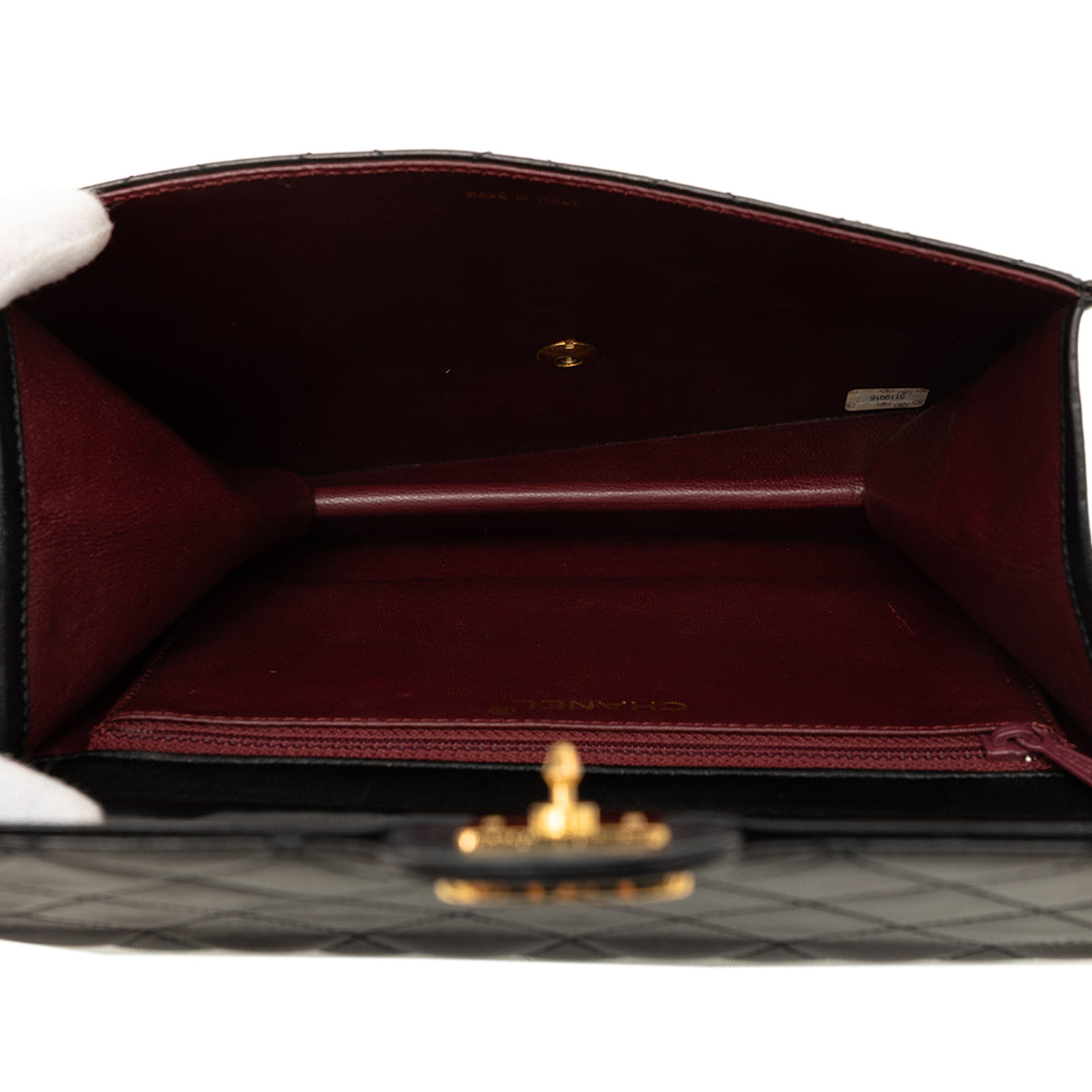 Chanel CC Matelassé Rabat simple Petit Cuir d'agneau Noir – vue 4 – GABY PARIS