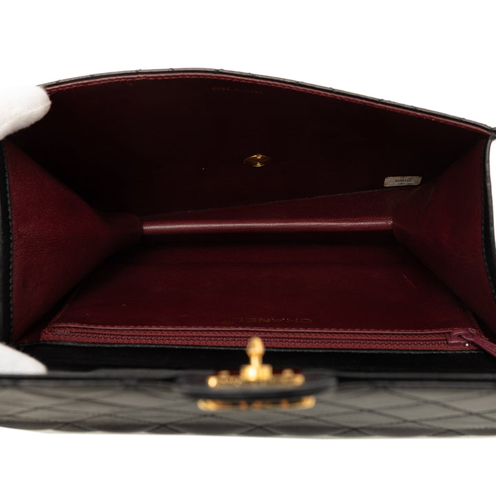 Chanel CC Matelassé Rabat simple Petit Cuir d'agneau Noir – vue 4 – GABY PARIS
