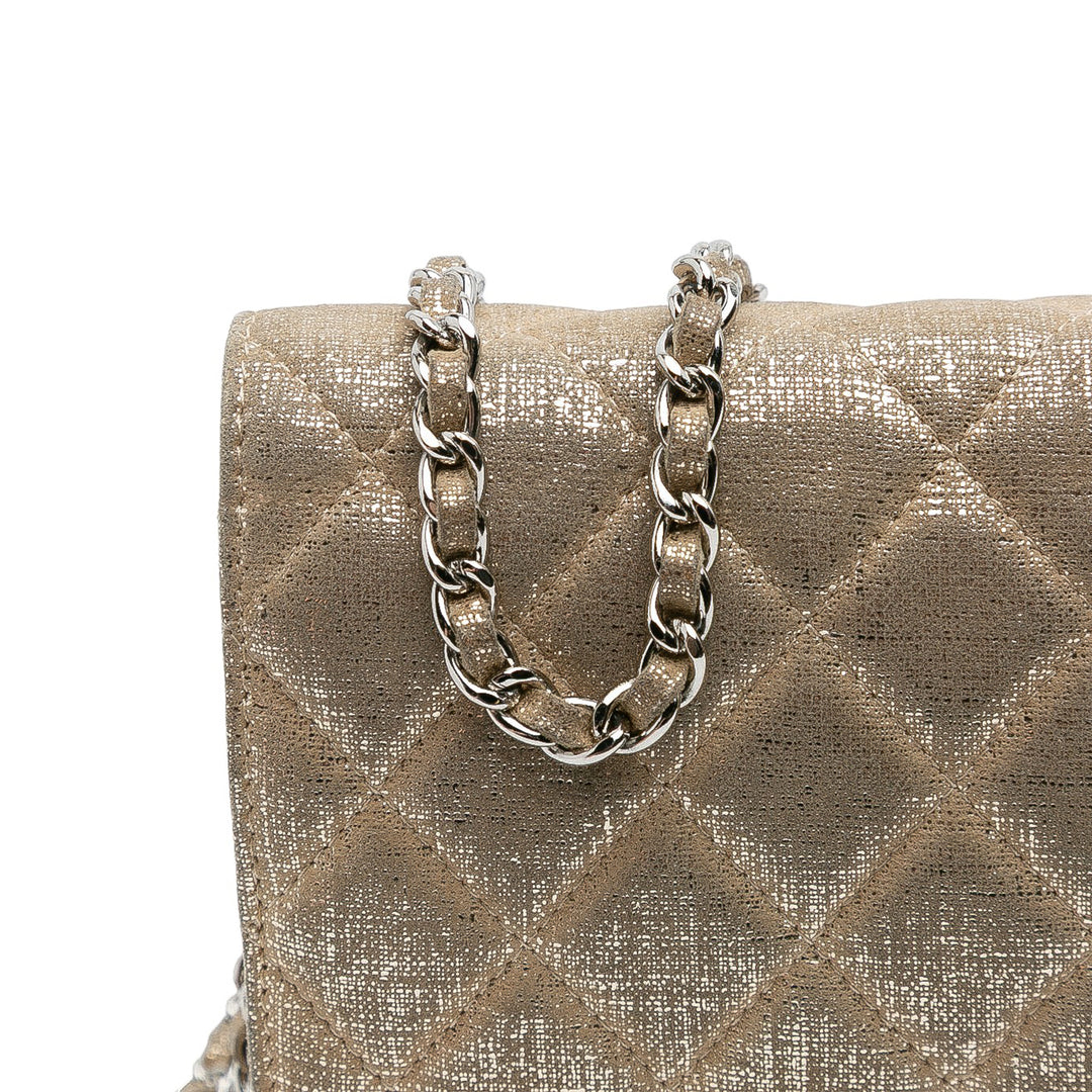 Chanel CC Quilted Iridescent Cuir de veau Wallet on Chain Doré