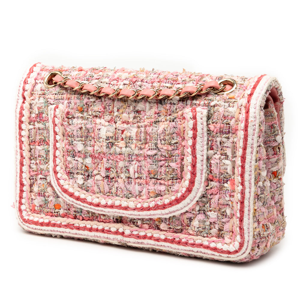 Chanel Medium Classic Quilted Tweed Braided Double rabat Rose – GABY PARIS Authentique