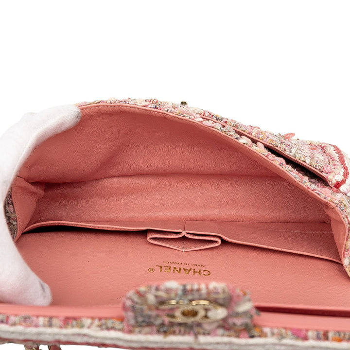 Chanel Medium Classic Quilted Tweed Braided Double rabat Rose – GABY PARIS Authentique