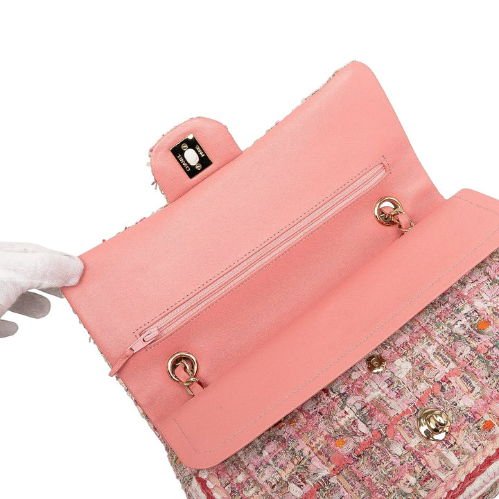 Chanel Medium Classic Quilted Tweed Braided Double rabat Rose – GABY PARIS Authentique