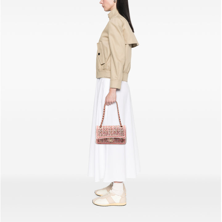 Chanel Medium Classic Quilted Tweed Braided Double rabat Rose – GABY PARIS Authentique