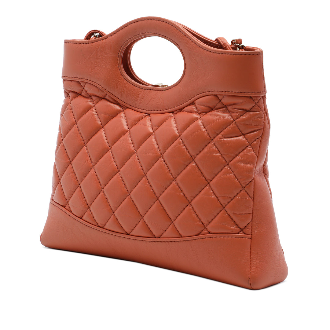 brillant Froissé 31 Cabas Mini Cuir de veau Orange