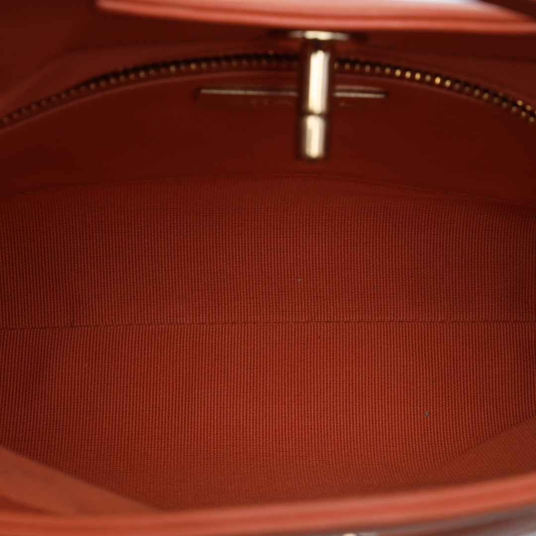 brillant Froissé 31 Cabas Mini Cuir de veau Orange