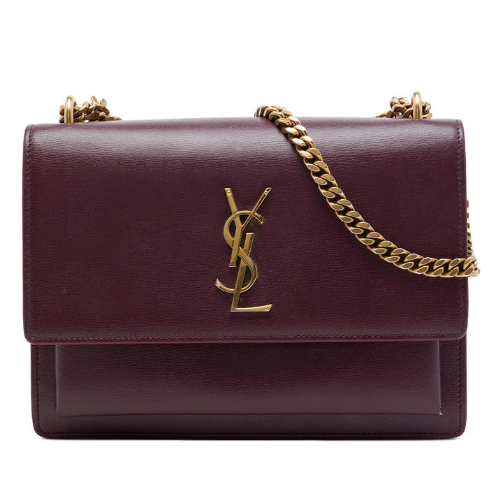 Sunset Sac Moyen Cuir de veau Rouge