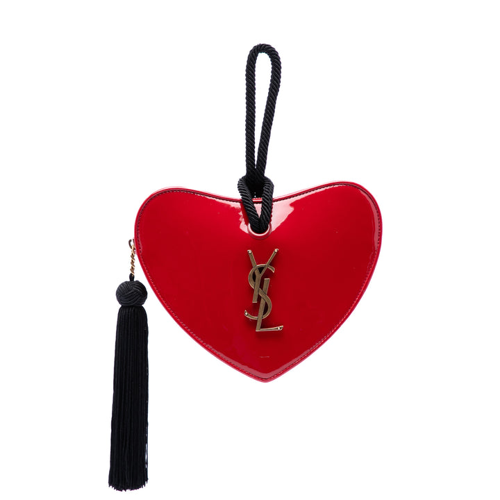 Saint Laurent Cuir verni Sac Coeur Heart Shaped Pochette