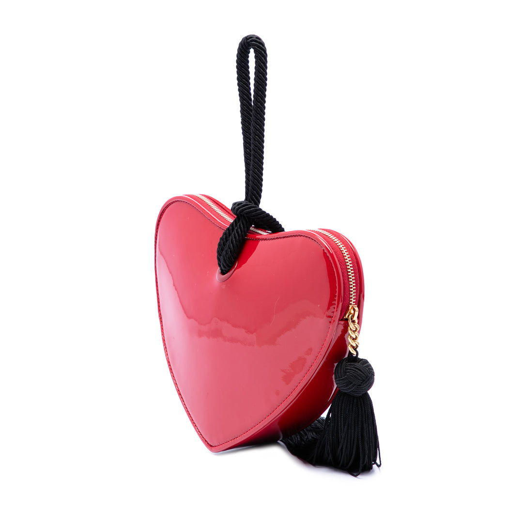 Saint Laurent Cuir verni Sac Coeur Heart Shaped Pochette