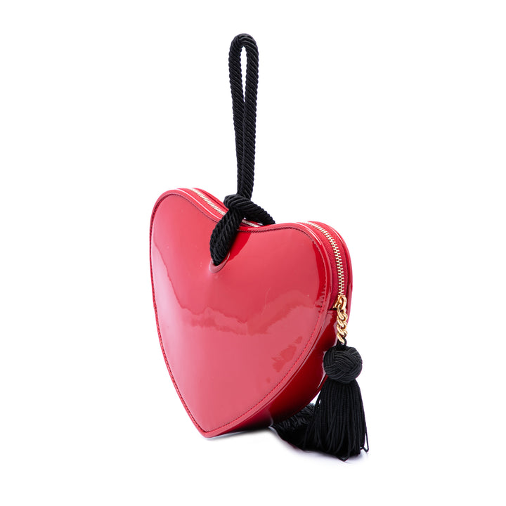 Saint Laurent Cuir verni Sac Coeur Heart Shaped Pochette