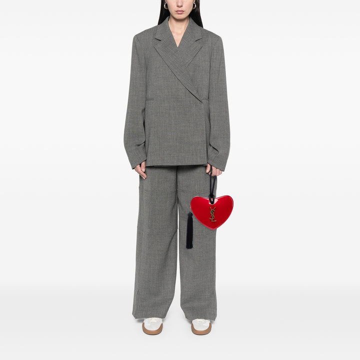 Saint Laurent Cuir verni Sac Coeur Heart Shaped Pochette
