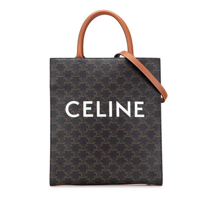 Celine Small Triomphe Coated Toile Cabas vertical Cabas