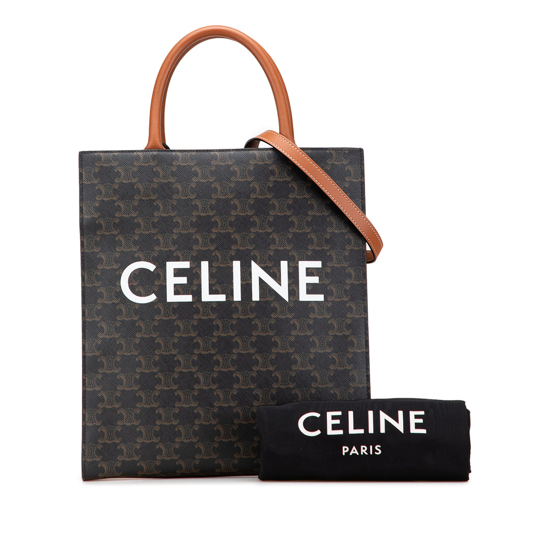 Celine Small Triomphe Coated Toile Cabas vertical Cabas