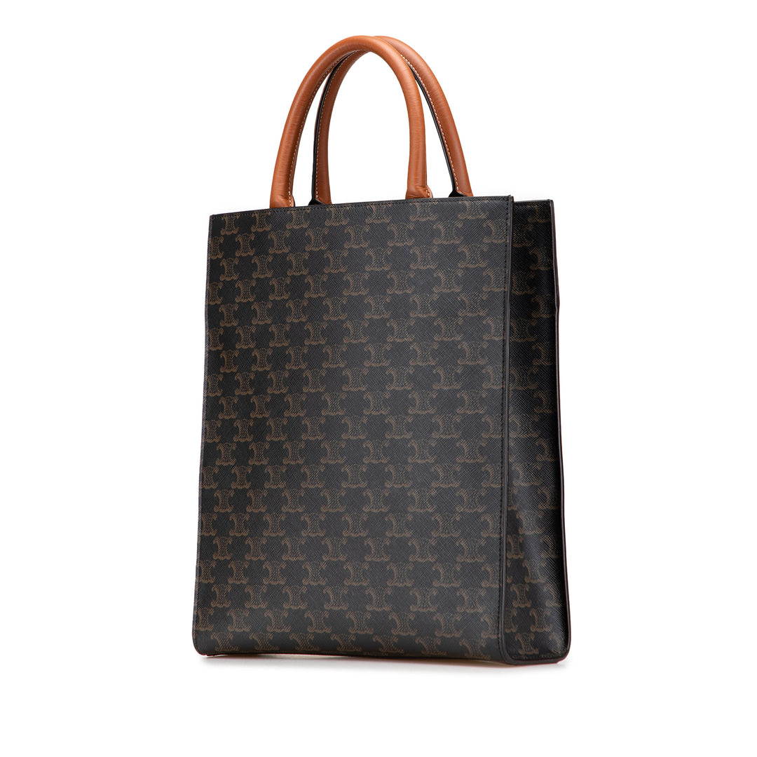 Celine Small Triomphe Coated Toile Cabas vertical Cabas