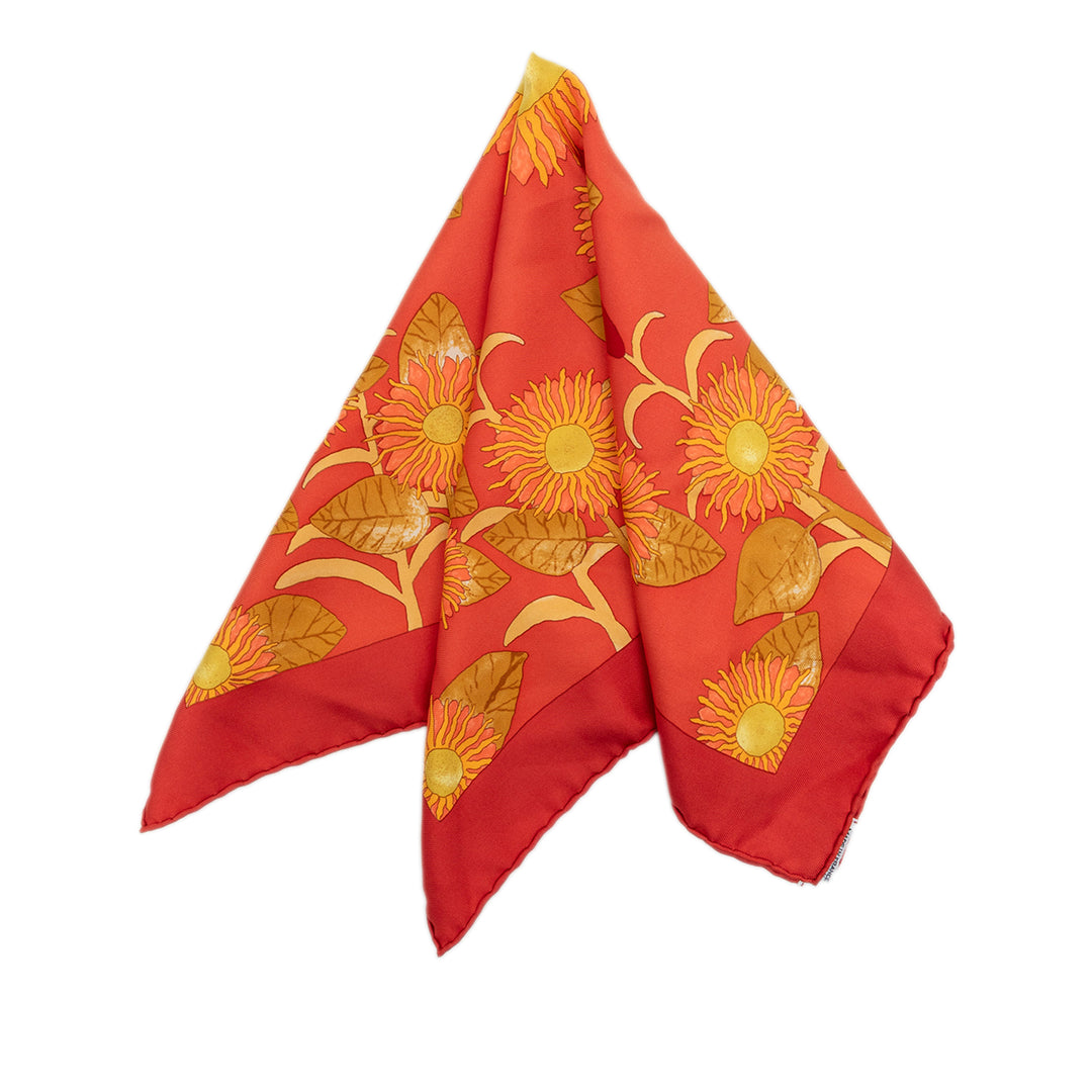 Hermès Carré Tourne Sols Handkerchief Orange – vue principale – GABY PARIS