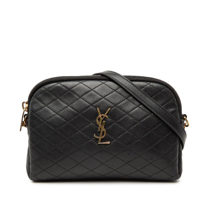 Saint Laurent Mini Matelassé Cuir d’agneau Gaby Zippered Pochette