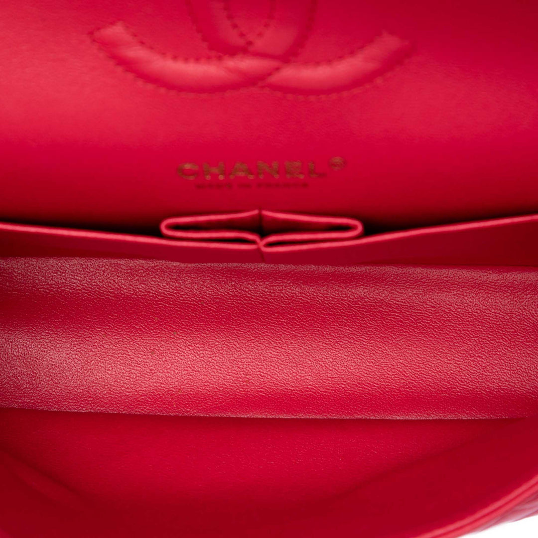 Chanel Classic Double rabat Moyen Cuir d'agneau Rose – vue 4 – GABY PARIS