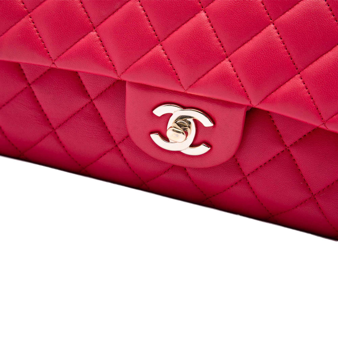 Chanel Classic Double rabat Moyen Cuir d'agneau Rose – vue 5 – GABY PARIS