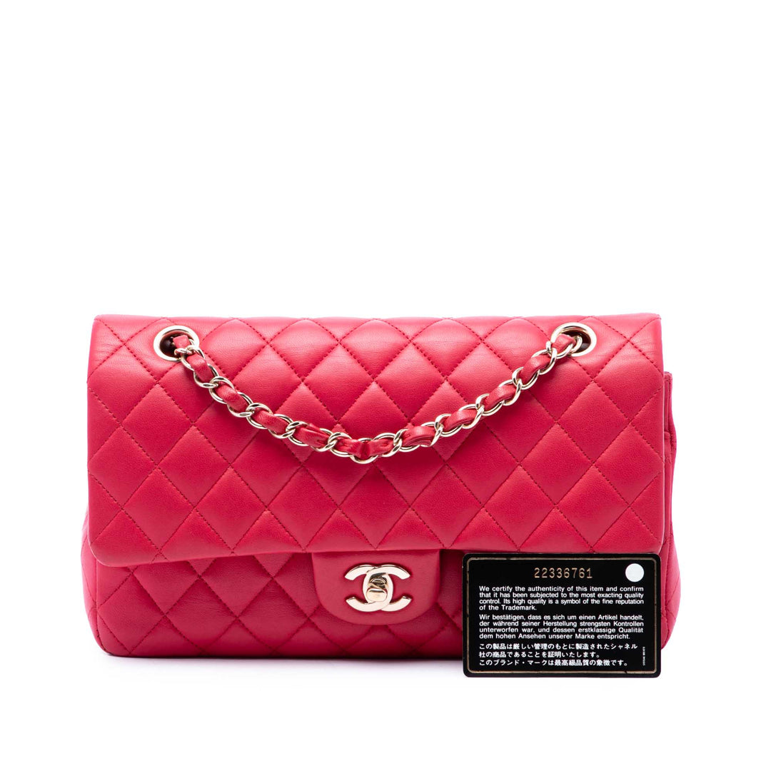 Chanel Classic Double rabat Moyen Cuir d'agneau Rose – vue 7 – GABY PARIS