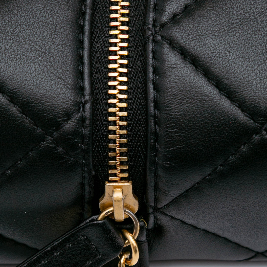 Métiers d'Art CC Quilted Lambskin Box Top Handle Satchel Black - Gaby Paris