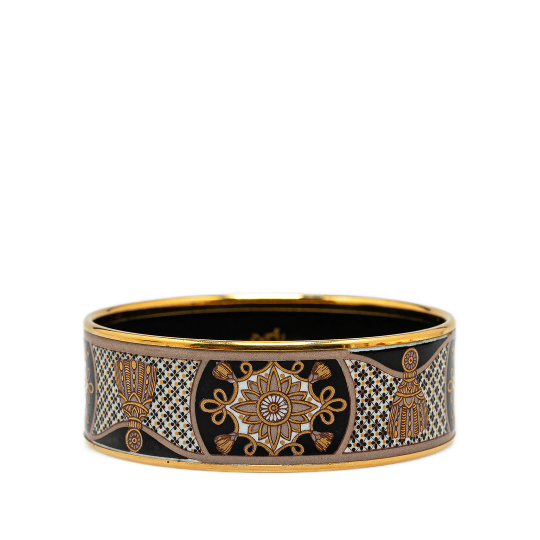 Extra Wide Grand Apparat Enamel Bangle 62 Black - Gaby Paris