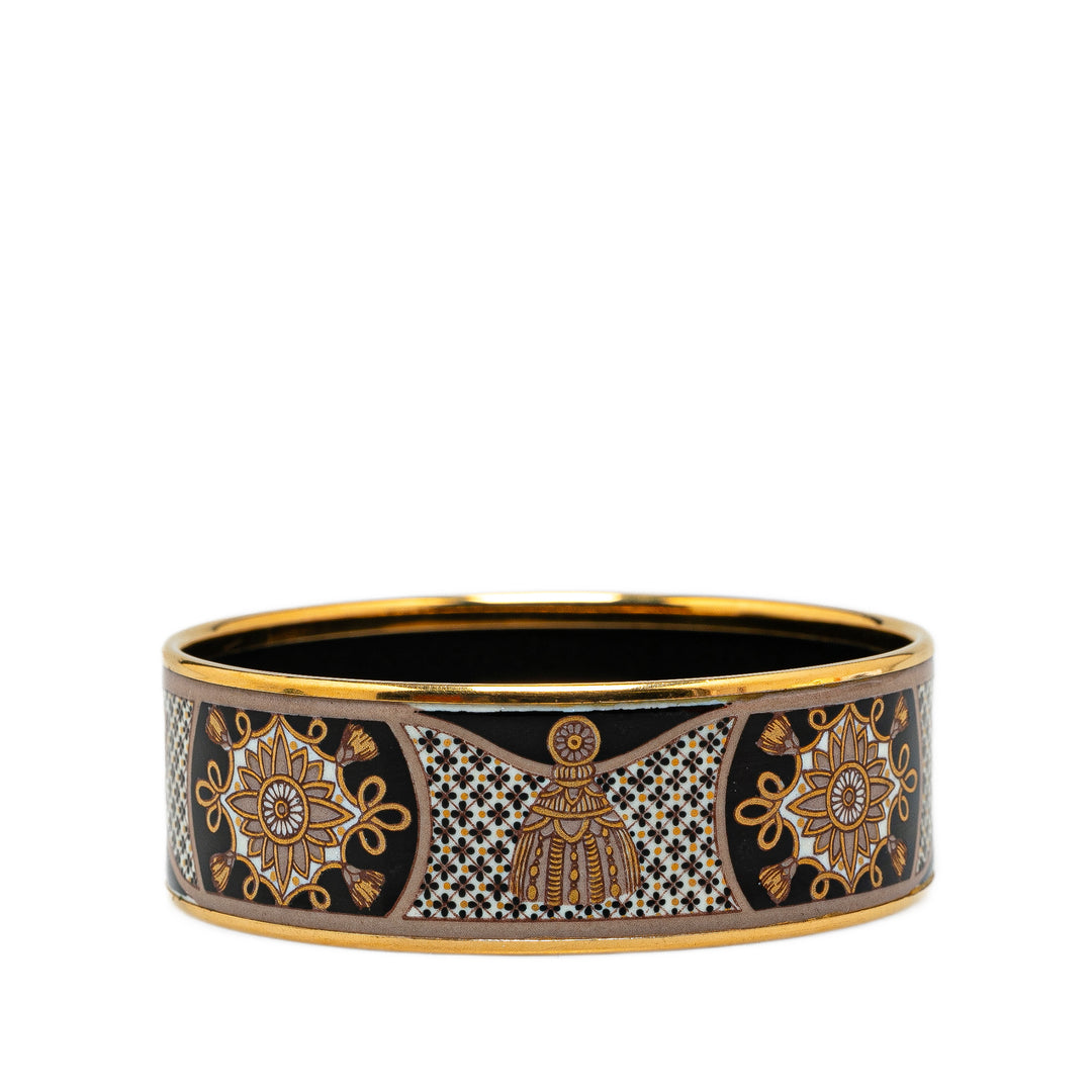 Extra Wide Grand Apparat Enamel Bangle 62 Black - Gaby Paris