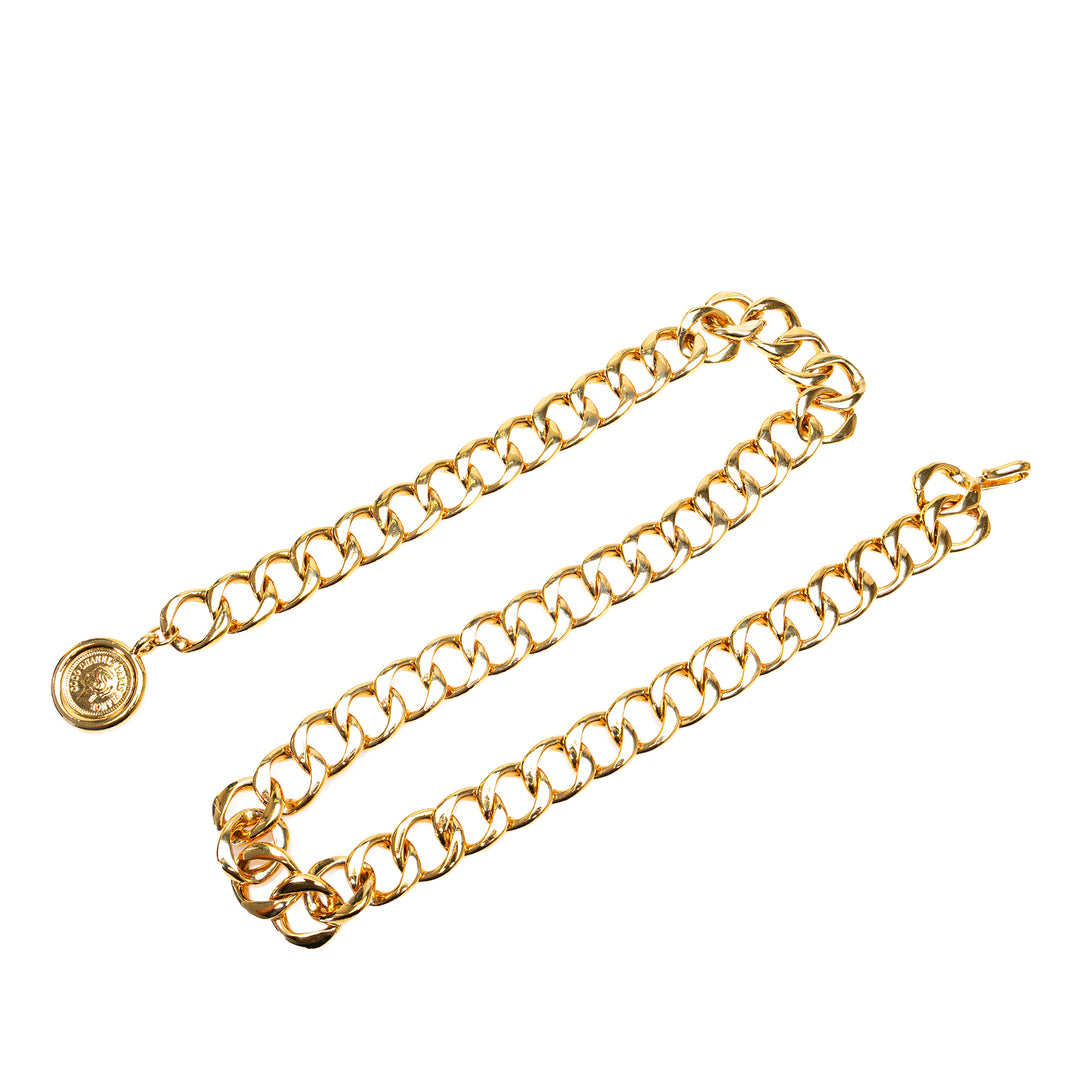 Gold Plated Medallion Chain Belt Gold - Gaby Paris