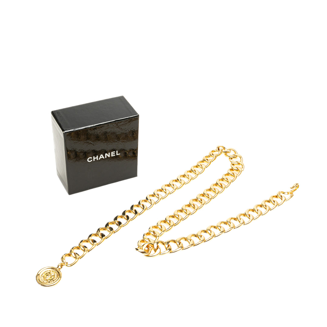 Gold Plated Medallion Chain Belt Gold - Gaby Paris