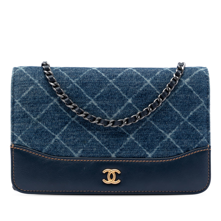 Chanel Printed Jean et Cuir de veau Gabrielle Wallet on Chain