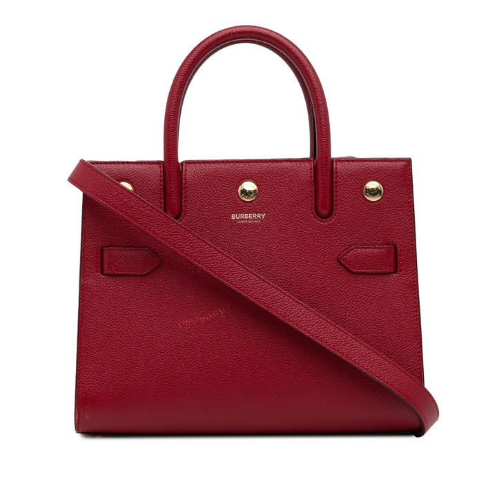 Small Leather Title Satchel Red - Gaby Paris